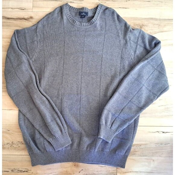 Dockers Men's 3XL Gray Crew Neck Block Pattern Cotton Pullover Sweater - Picture 1 of 11